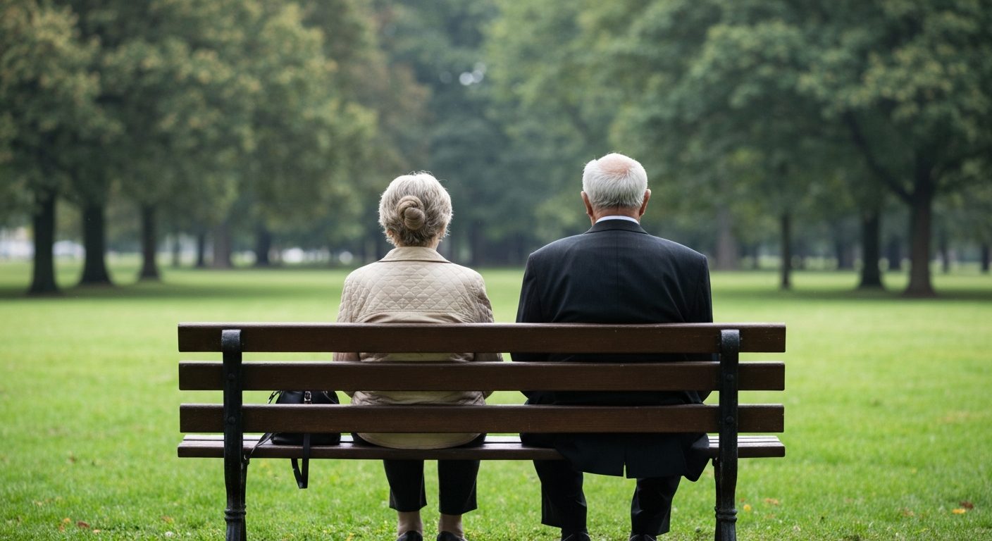 Personnes âgées assises sur un banc